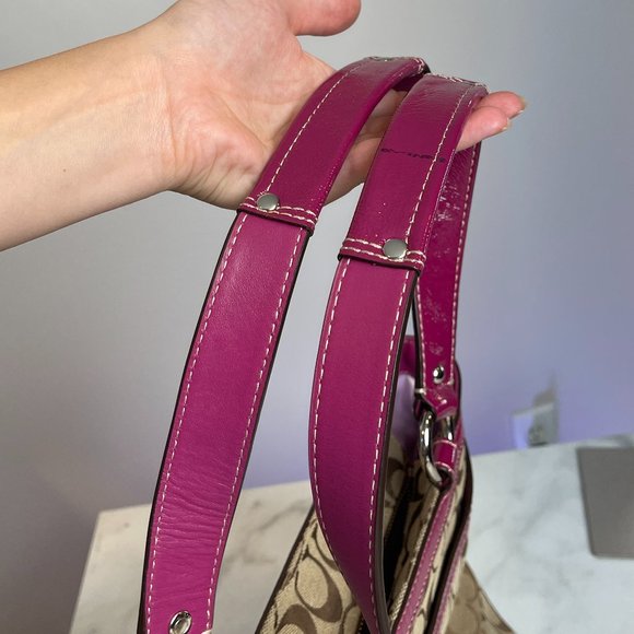 Authentic Coach Khaki Berry Shoulder Bag - Picture 4 of 13